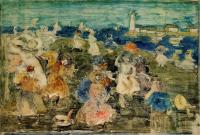 Prendergast, Maurice Brazil - Beach Scene with Lighthouse